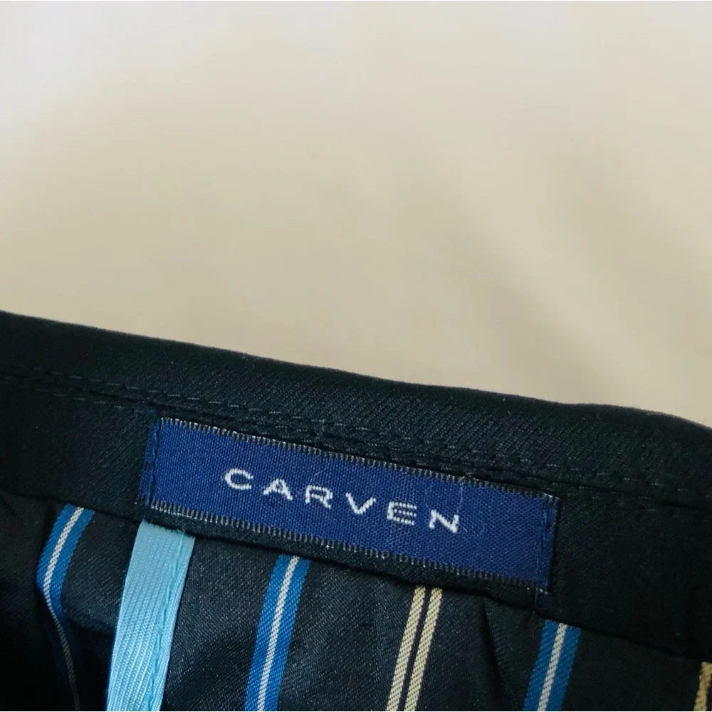 Carven Men's Black Suit Jacket with Subtle Satin Lapel